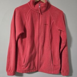 Columbia Pink Fleece Womens Medium Zip Up Sweater
